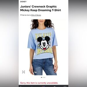 Juniors’ Crewneck Graphic Mickey Just Keep Dreaming T-shirt